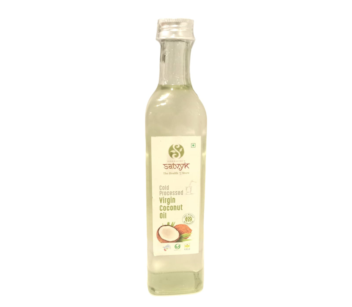 Coconut Oil | Virgin Coconut Oil - Organic - Wood Pressed Oil – No Added Chemicals & No Added Artificial Preservatives – Satvyk – 500ml