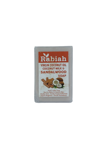 Virgin Coconut Oil & Coconut Milk Sandalwood Soap – Rabiah – 100gm