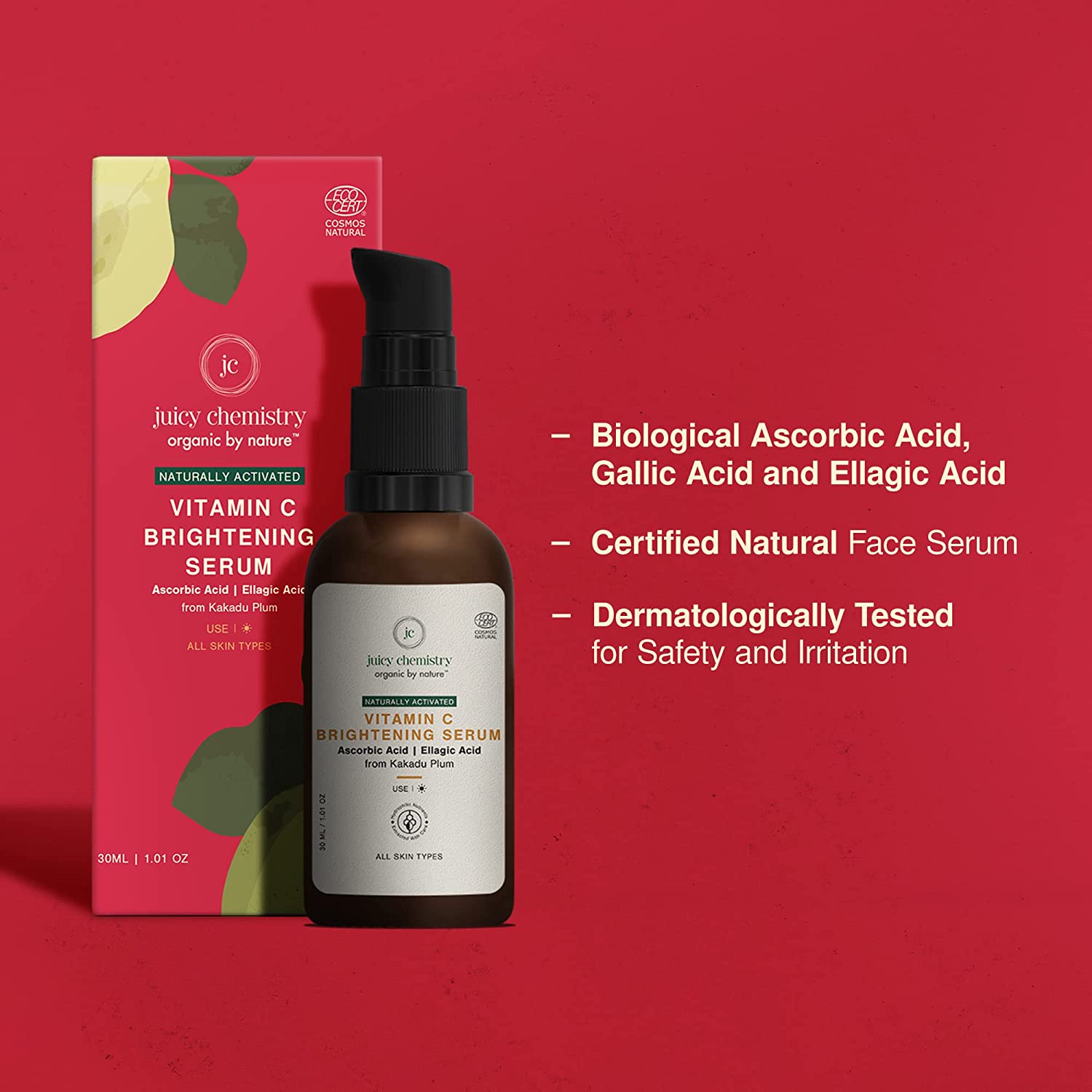 Vitamin C Brightening Serum - Vegan & Cruelty Free - Juicy Chemistry - 30ml