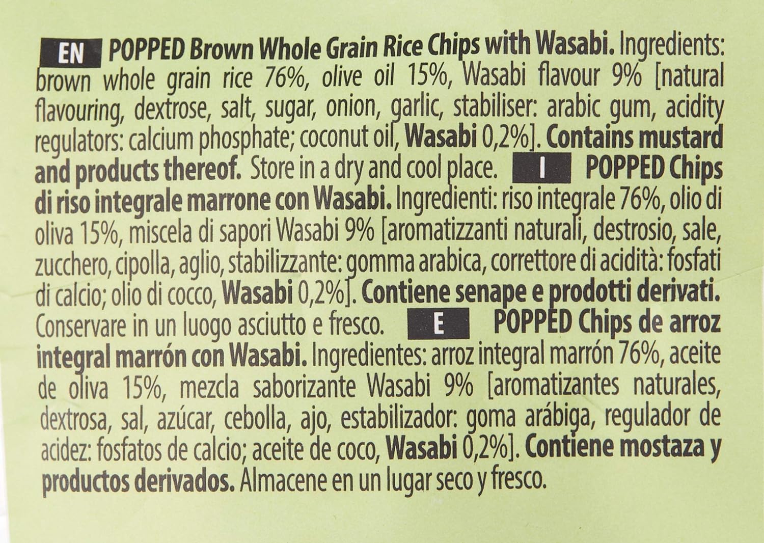 Chips | Brown Rice Chips With Wasabi - Black Edition - Gluten Free, Not Fried & Whole Grain - Riceup - 60gm