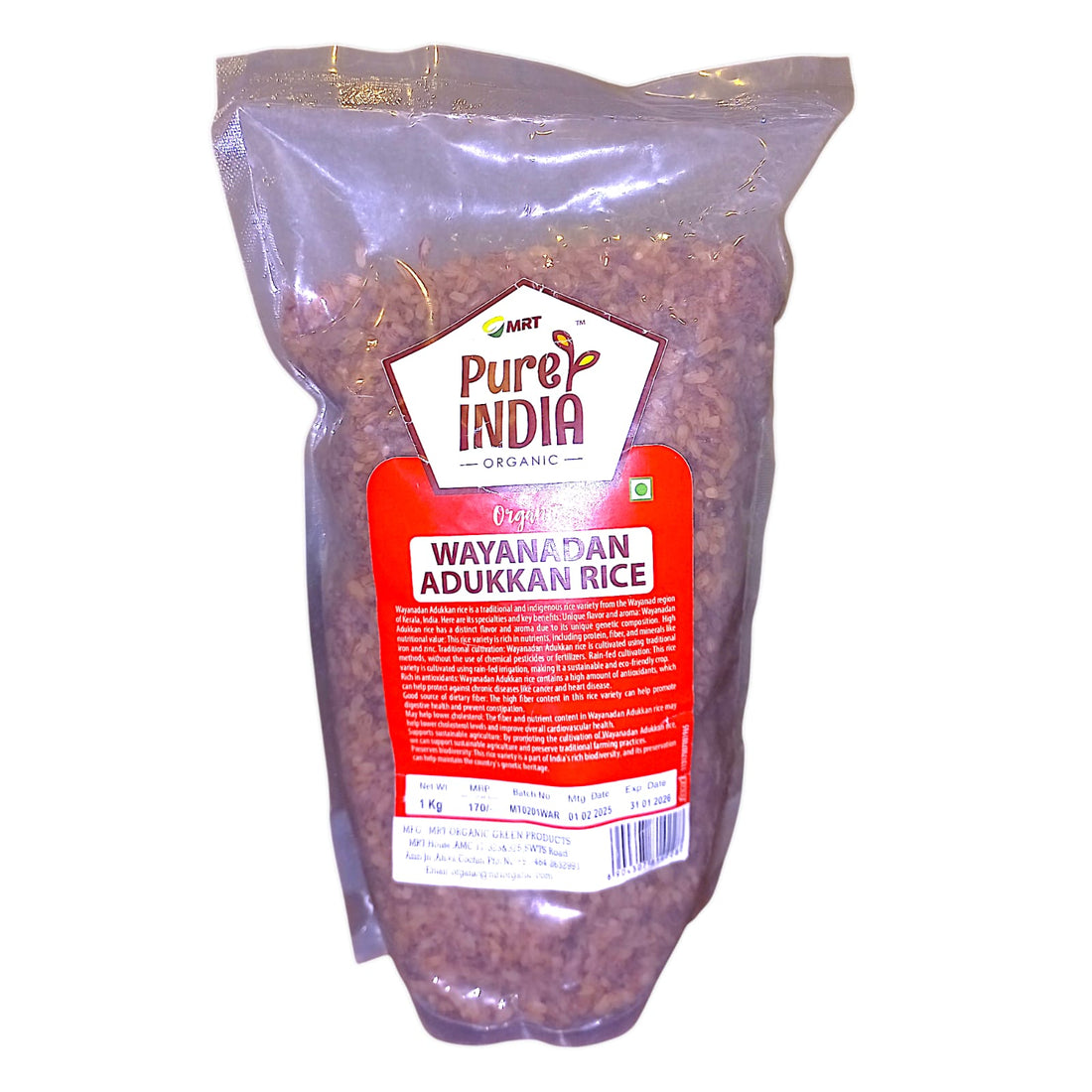 Rice | Wayanandan Adukkan Rice - Organic - Mrt Organic - 1000gm