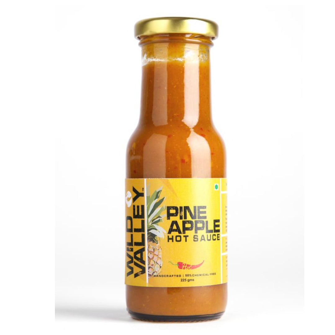 Pineapple Hot Sauce - Natural - Indian - Vegan & No Added Chemicals - Wild Valley - 225gm