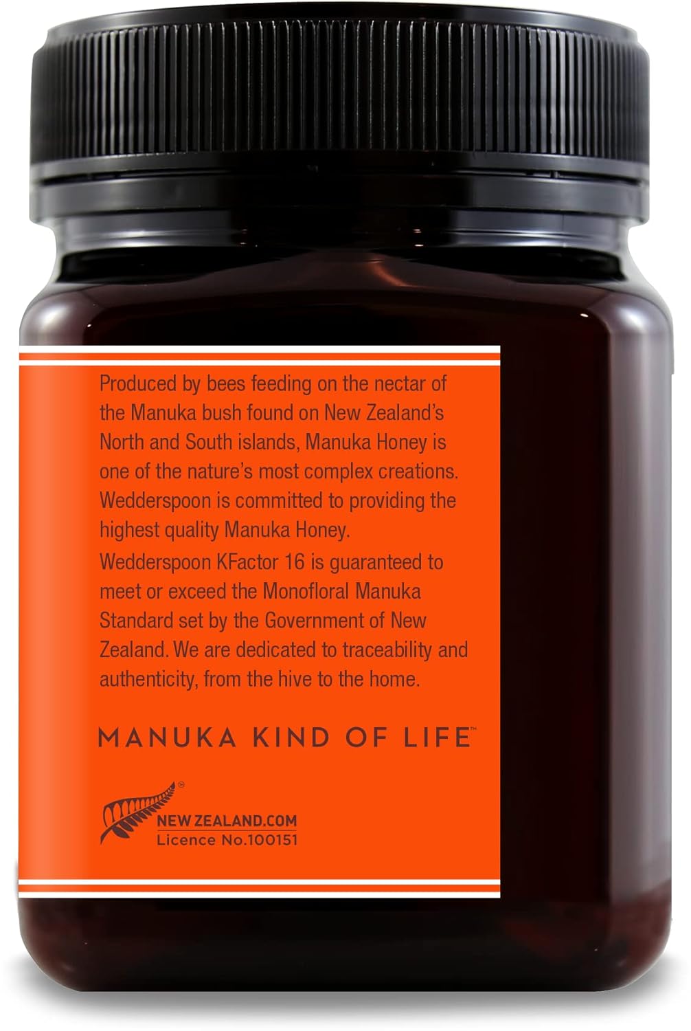 Manuka Honey | Raw Manuka Honey K Factor 16+ - Wedderspoon - 1000gm