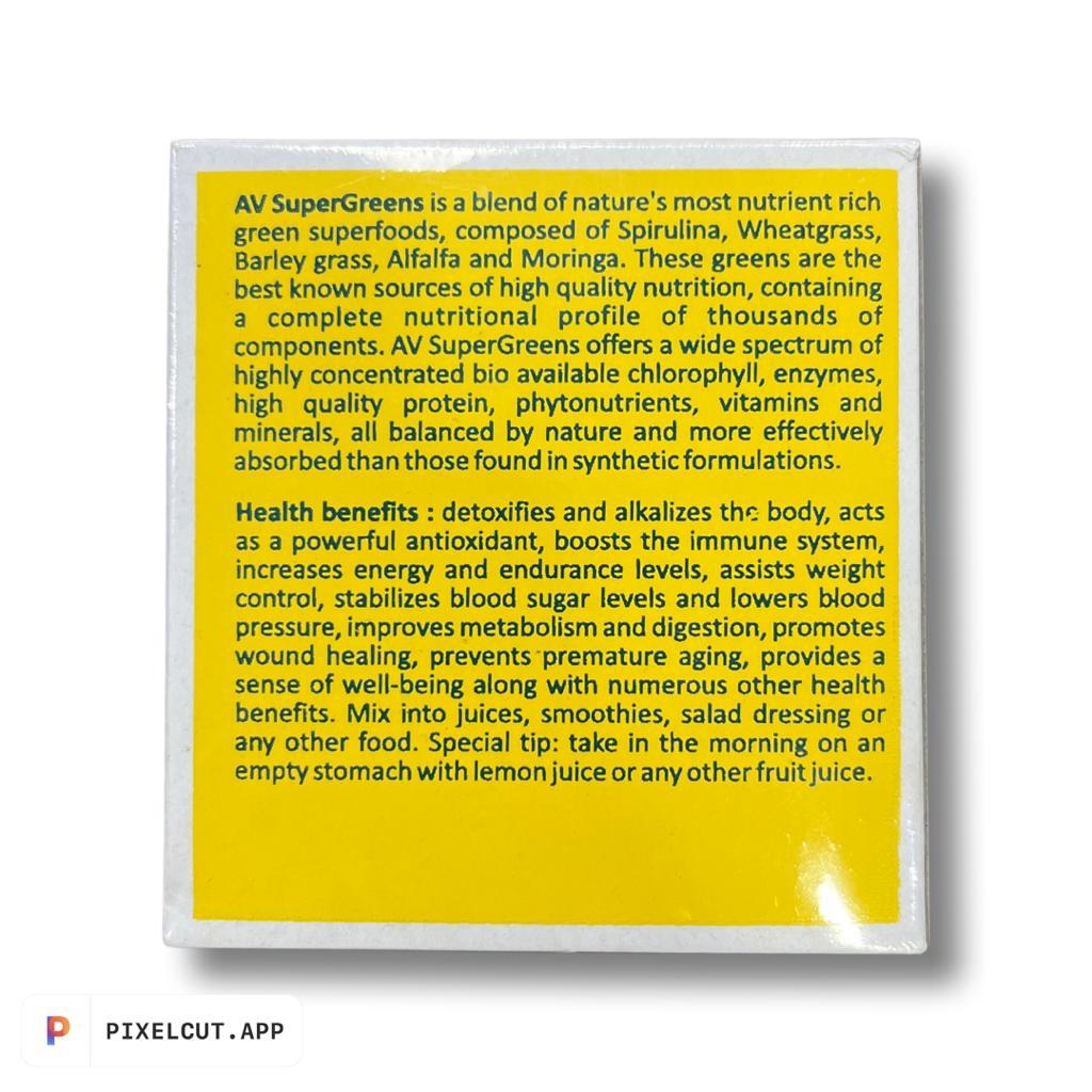 AV Supergreens | Blend of Spirulina, Wheatgrass, Barley Grass & Alfalfa - Aurospirul - 100 Capsules