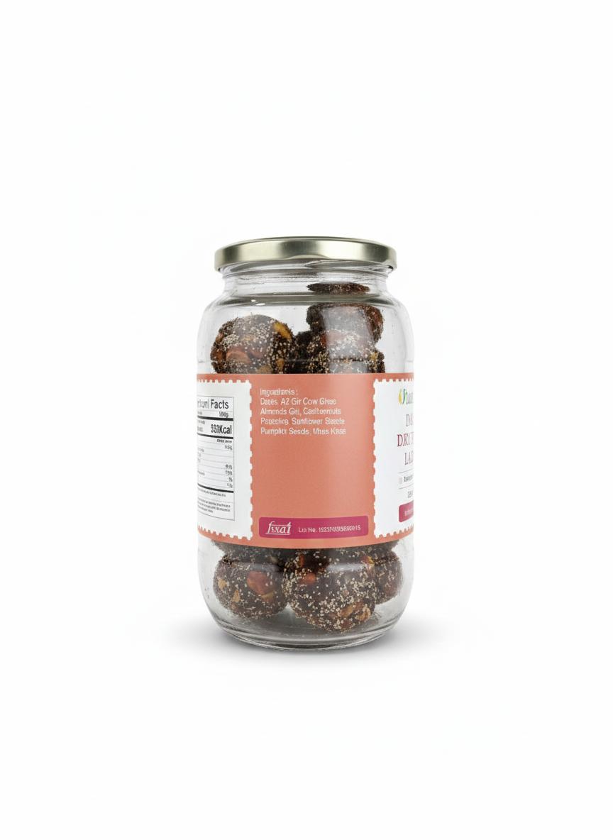 Dates Dry Fruit Ladoo - Refined Sugar Free - Made with A2 Cow Ghee - Matratva - 500gm