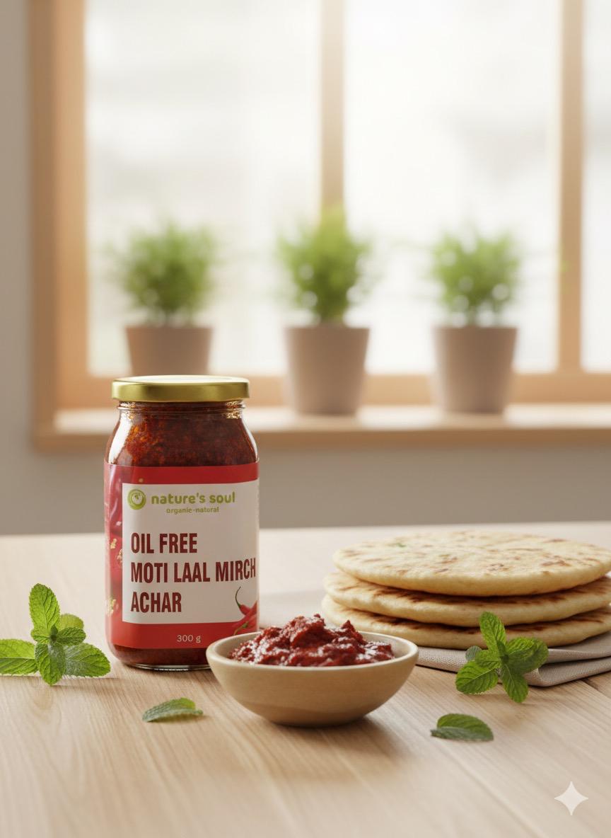 Pickle | Moti Lal Mirch Achar - Oil Free - Nature&