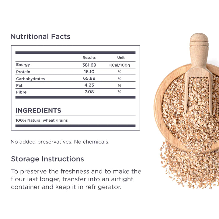 Wheat Bran | Unprocessed - Unbleached - Unadulterated - 16.1% Protein - Natural - Vegan, Gluten Free, No Preservatives, Non Gmo & Chemical Free - Raw Himalayas - 1000gm