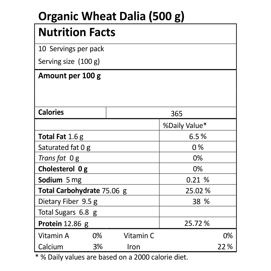 Wheat Dalia (Broken Daliya) – Just Organik – 500gm