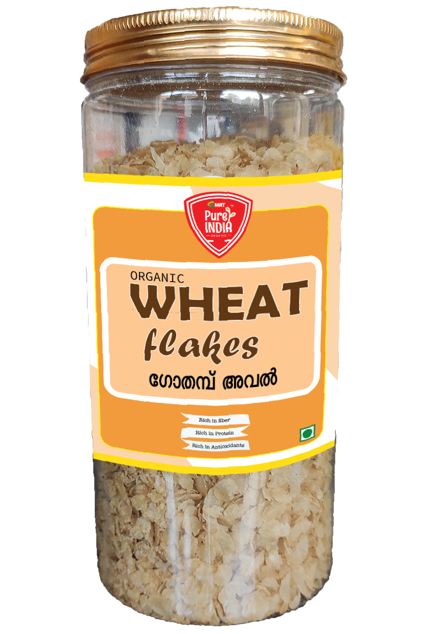 Wheat Flakes – Low In Sugar & High In Fiber – MRT Organics – 350gm
