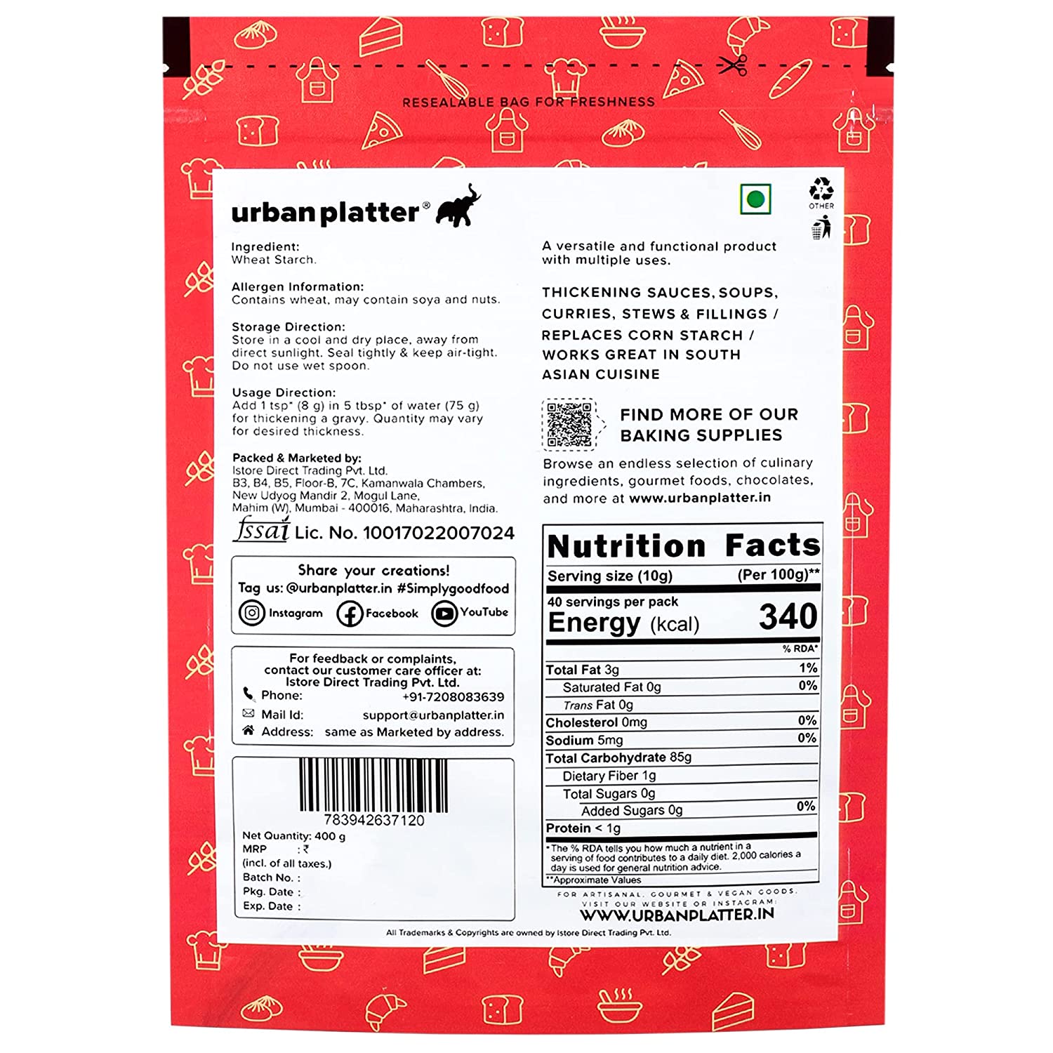 Wheat Starch Powder – Urban Platter – 400gm