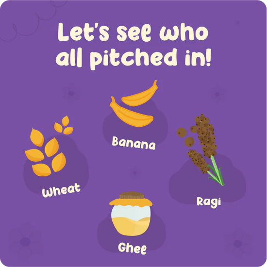 Wheat Y Ragi Puree | Ragi, Wheat, Banana And Milk (17 Micronutrient For Infants) – No Added Salt & No Added Sugar – rorosaur – 100gm