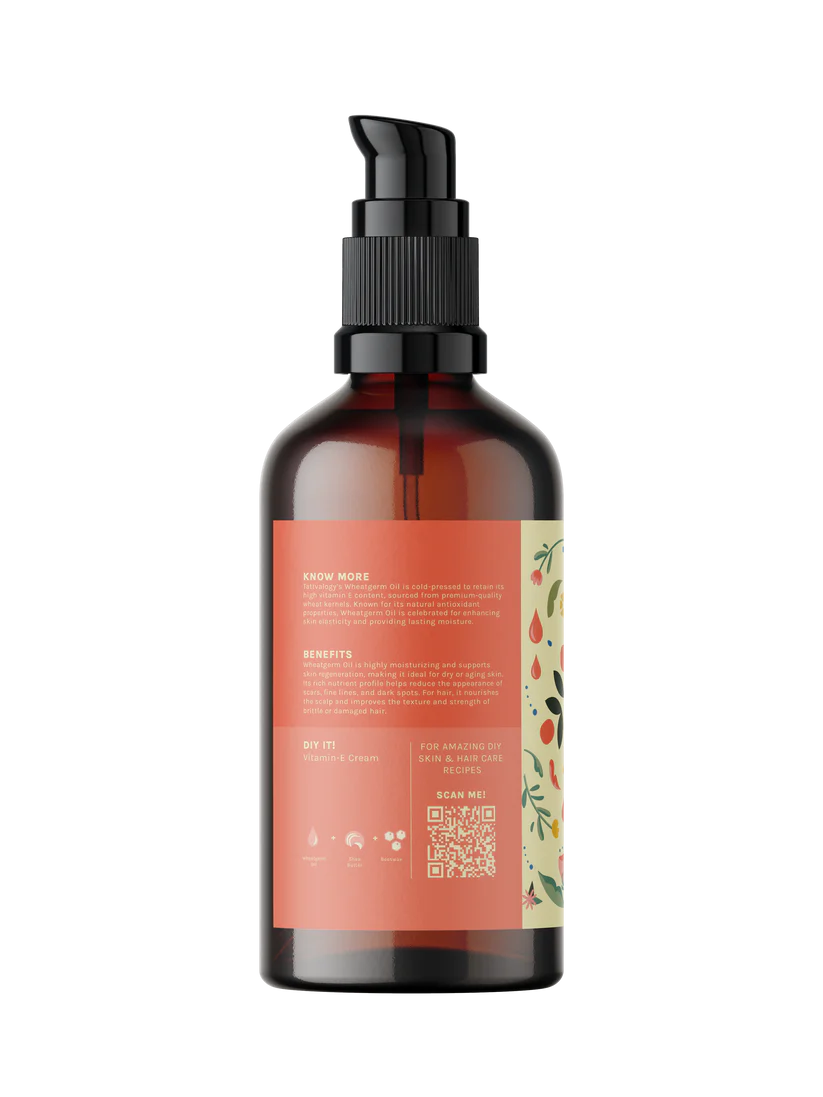 Wheatgerm Oil | Pure (Carrier Oil) - For Hair And Skin Oil - Cold Pressed - Organic - Vegan, Cruelty Free, Paraben Free, Gmo Free & No Preservatives - Tattvalogy - 50ml