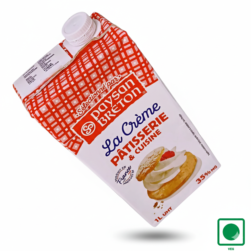 Whipping Cream | Whippin & Cooking - 35% Fat -Zero Cholesterol & Trans fats - Paysan Breton - 1000ml