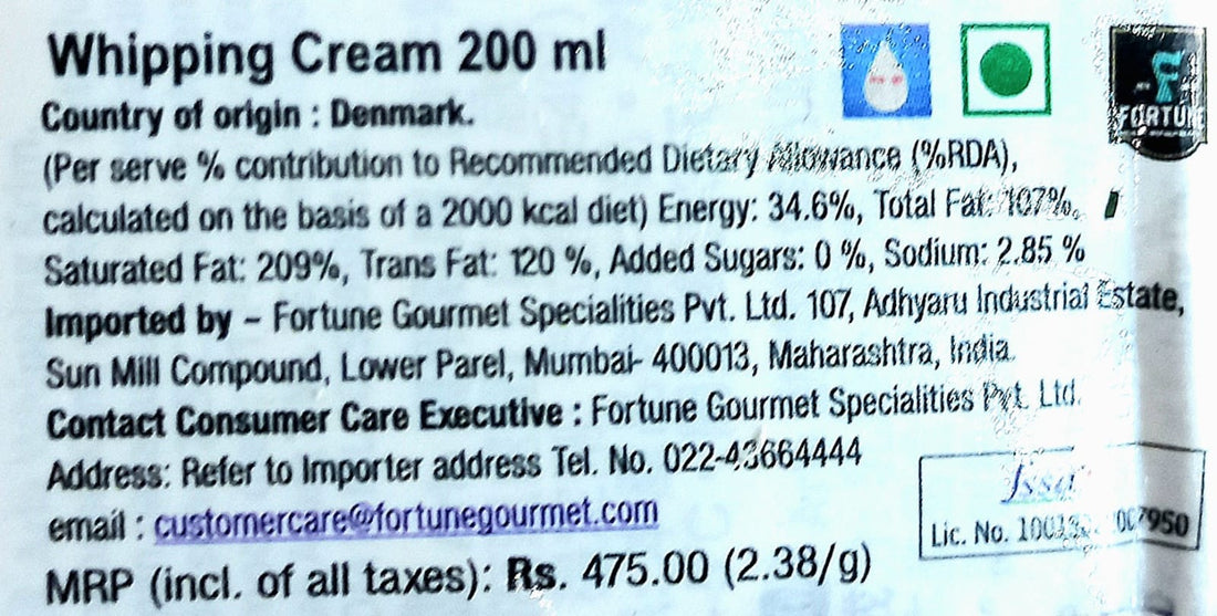 Whipping Cream | Suitable For Whipping And Cooking - Arla - 200ml
