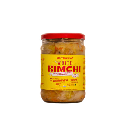 Kimchi | White - Traditional Fermented Napa Cabbage (Non Spicy) – Raw - Real - Natural - No Added Vinegar & No Preservatives - Bombucha – 150gm