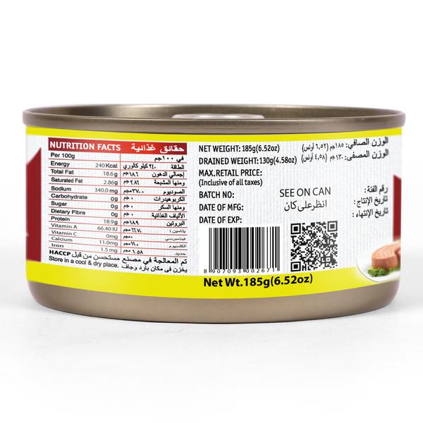 White Meat Tuna Chunks In Sunflower Oil – Tasty Nibbles – 185gm