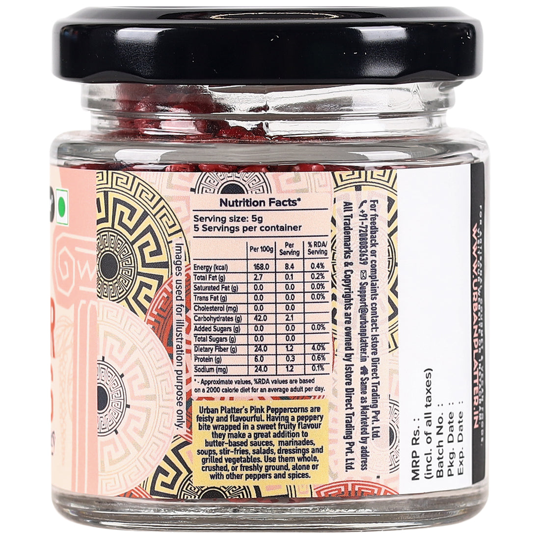 Pepper Corns | Pink Pepper Corns (Whole) - Peppery & Fruity - Urban Platter - 25gm