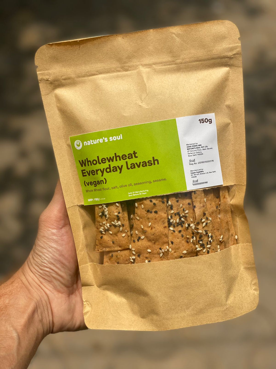 Whole Wheat Everyday Lavash - Natural - Indian - Vegan - Nature&