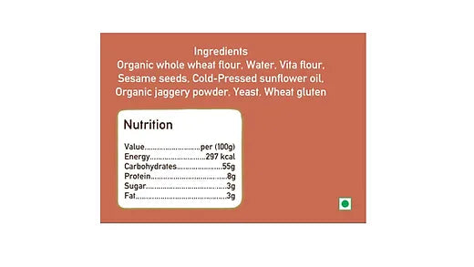 Bread | Whole Wheat Garlic Bread - No Bread Improver, Emulsifiers, Stabiliser, No Preservatives & No Flavour Enhancer Or No Refined Sugar - Paushtaa - 300gm