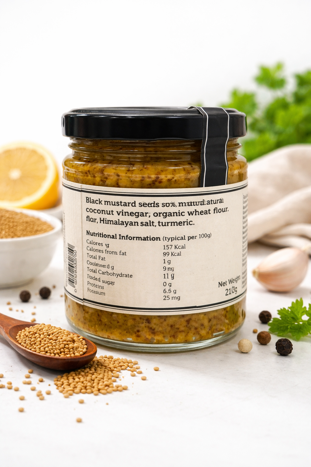 Mustard Sauce | Whole Grain Mustard Sauce - Naturellement - 210gm