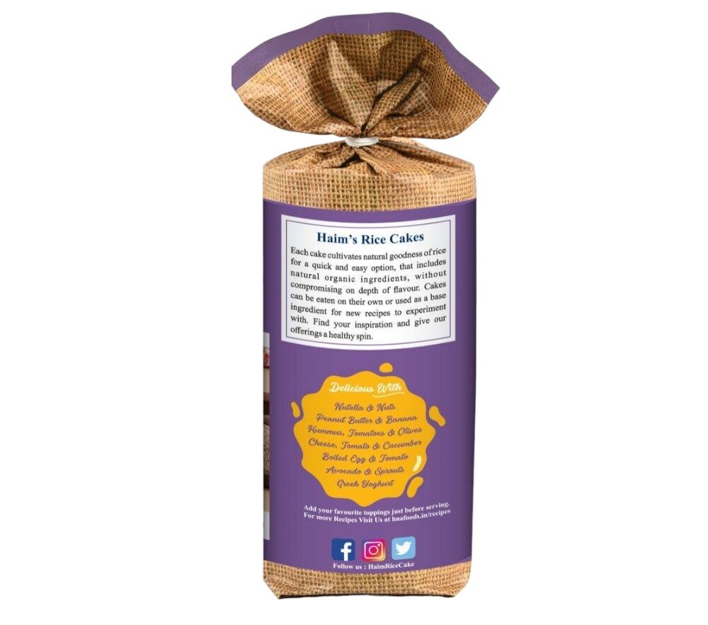 Crispy Rice Thicks - Wholegrain Brown Rice Cakes With Quinoa & Chia - Haim - 136gm
