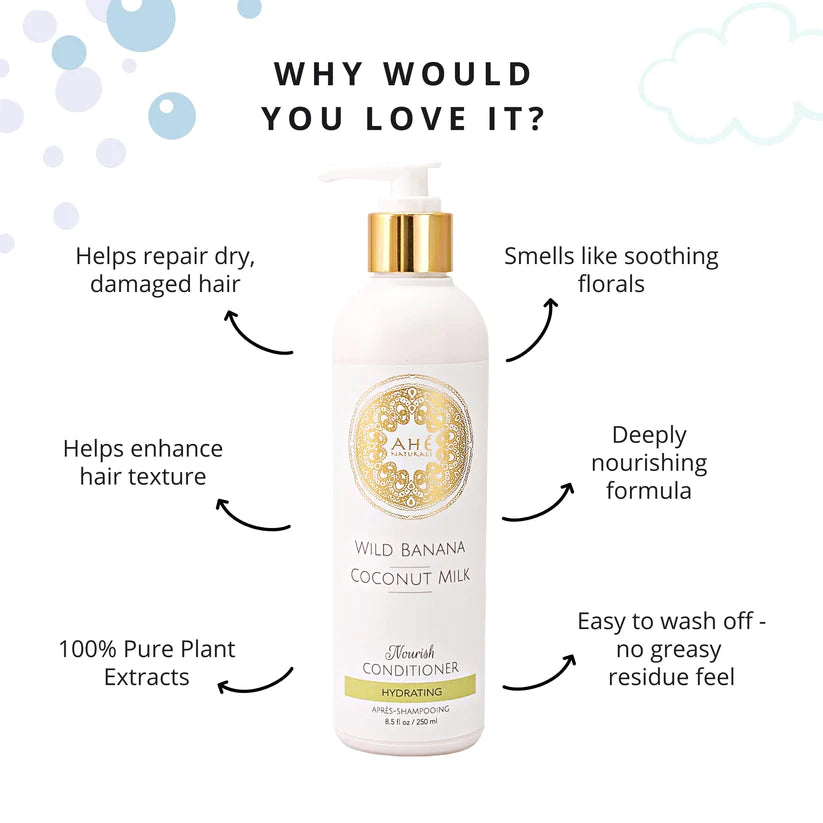 Wild Banana & Coconut Milk Conditioner - Ahe Naturals - 250ml