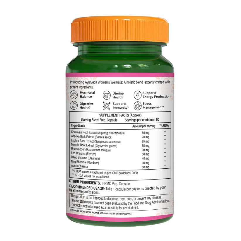 Women’s Total Wellness | Supports Overall Health And Vitality for Women – Pure Nutrition – 450mg – 60 Vegetarian Capsules