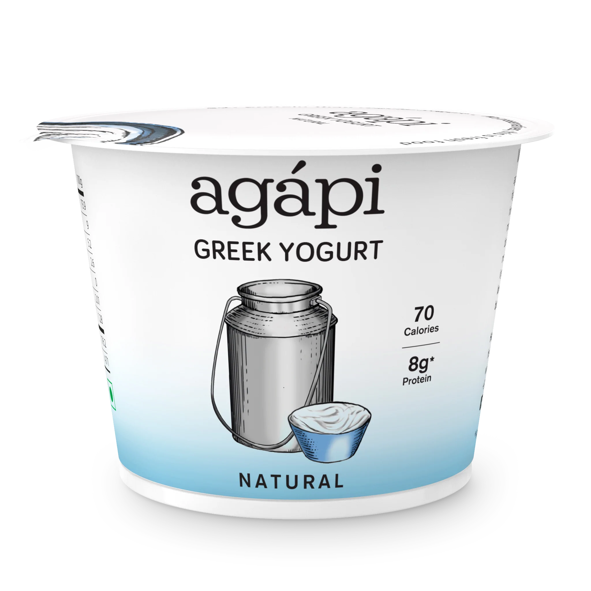 Yogurt | Greek - Natural - High In Protein, Lowest Added Sugar & No Preservatives - Agapi - 90gm