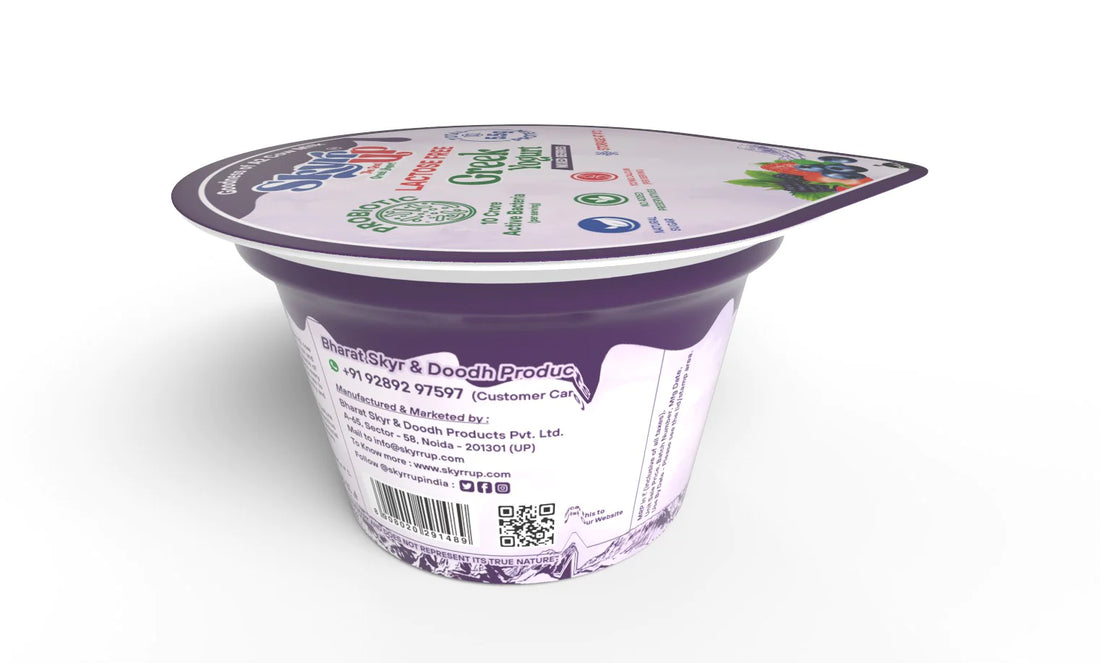 Yogurt | Mixed Berries (Made From A2 Milk) – Natural Sugar, 5.5gm Protein, No Milk Powder, Pectin Free, Fat Free & Lactose Free – Skyrrup – 85gm