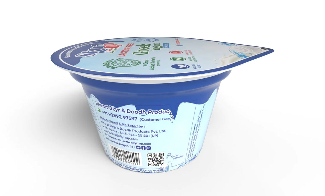 Yogurt | Natural (Made From A2 Milk) – Natural Sugar, 6.4gm Protein, No Milk Powder, Pectin Free, Fat Free & Lactose Free – Skyrrup – 85gm