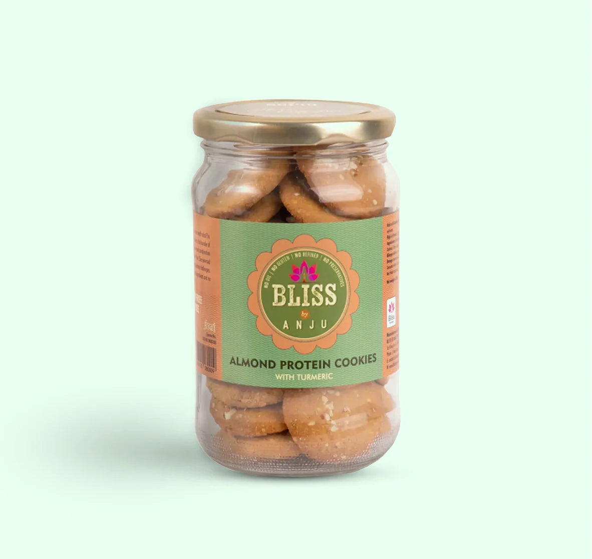 Cookies | Channa Sattu Almond Protein Cookies with Turmeric – Gluten Free - Bliss Box Foods – 350gm