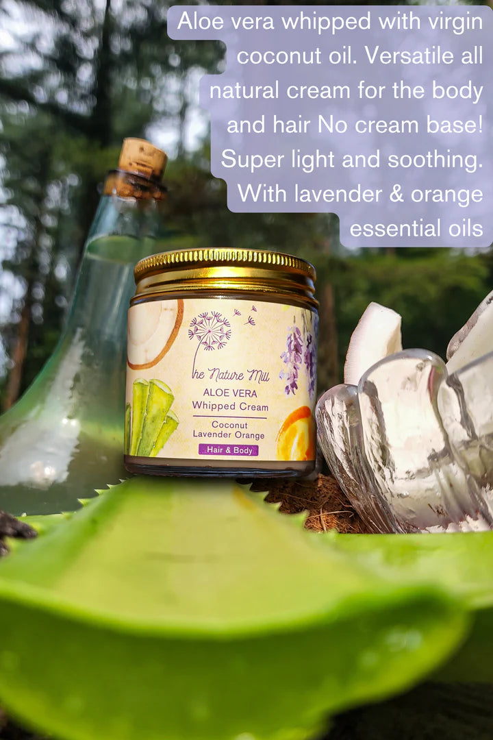 Cream | Aloe Vera Whipped Cream - Coconut (Body & Hair) - The Nature Mill – 100gm