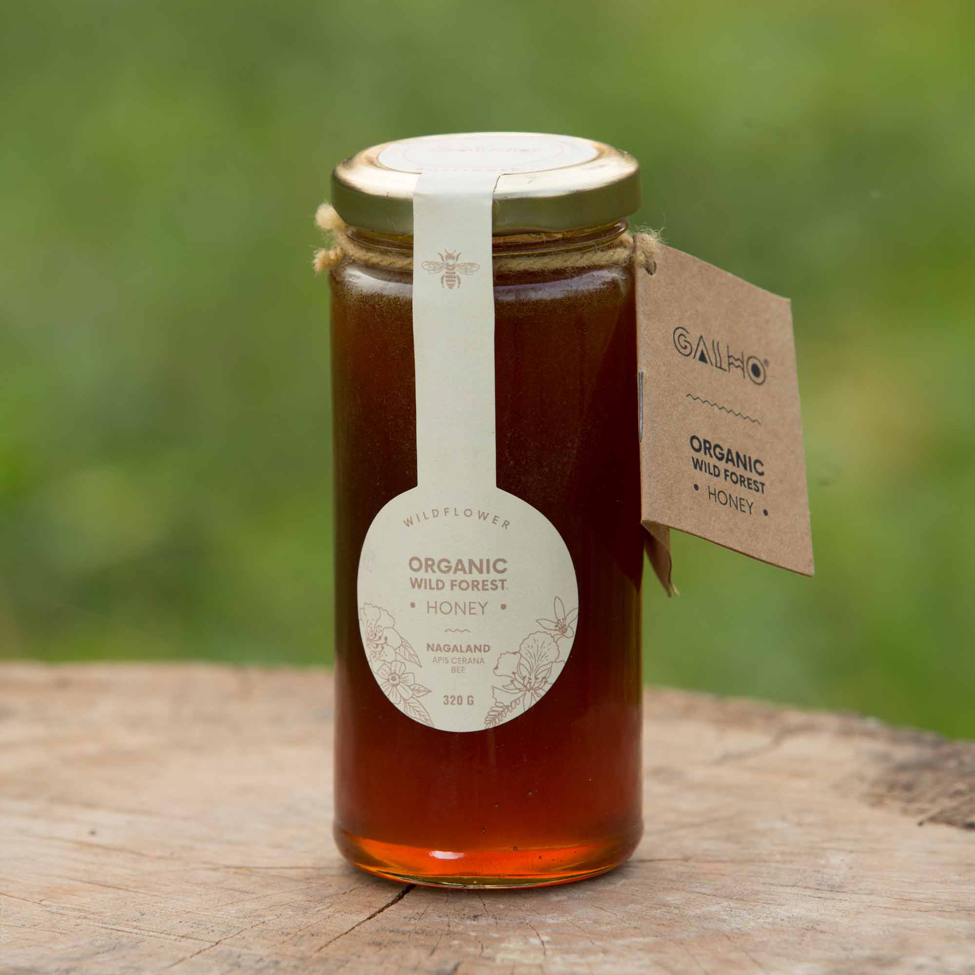 Honey | Organic Wild Forest Honey (Wildflower) - Apis Cerana Bee - Nagaland - 100% Pure & Natural - Galho - 320gm