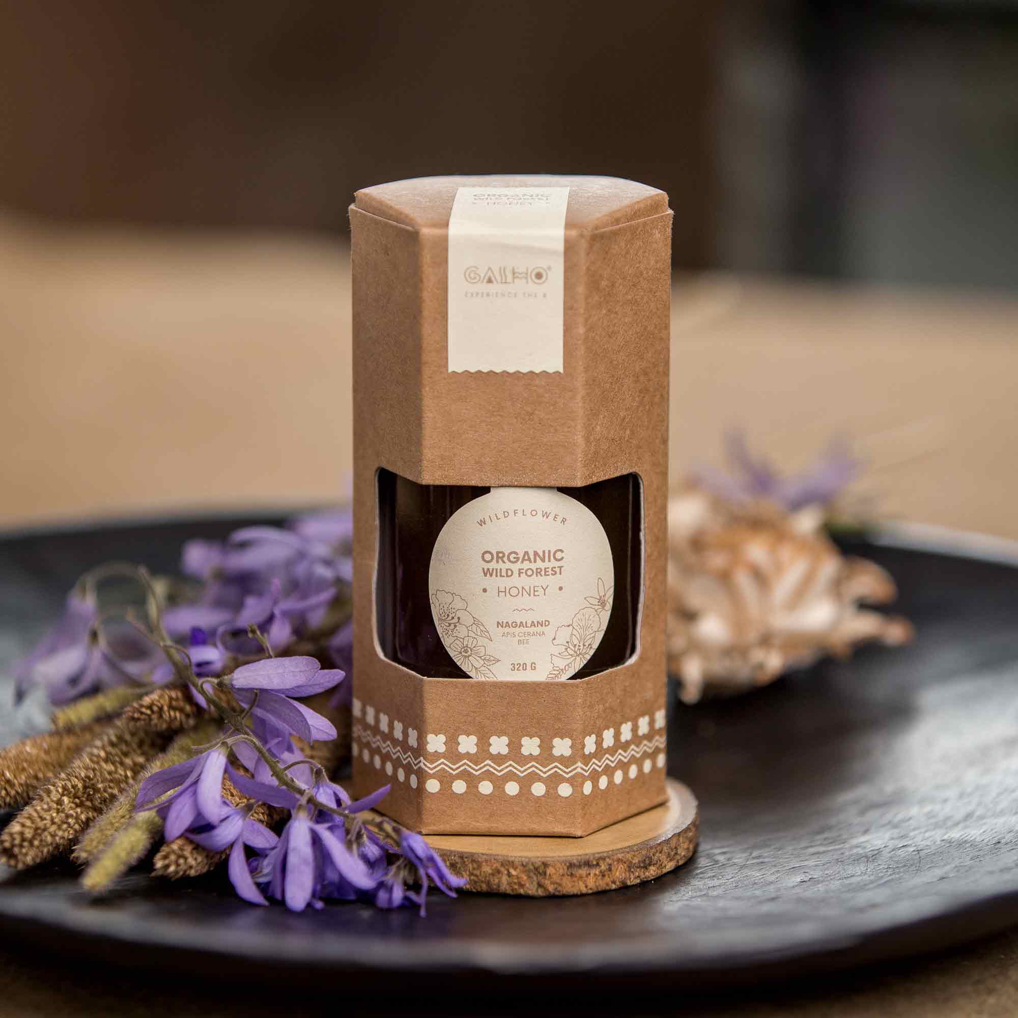 Honey | Organic Wild Forest Honey (Wildflower) - Apis Cerana Bee - Nagaland - 100% Pure & Natural - Galho - 320gm