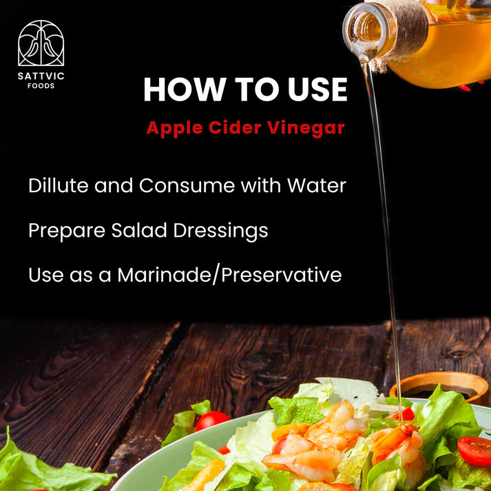 Apple Cider Vinegar | Himalayan - Raw & Unfiltered - No Added Flavours, Colors, Additives & No Added Preservatives - Sattvic Foods - 250ml