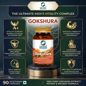Gokshura (Boosts Testosterone) -Hormonal Balance, Vitality Enhancement, Renal Support-No Artificial Additives- Organic Wellness - 90 Vegetarian Capsules