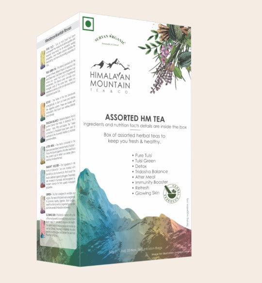 Tea | Assorted HM Tea - Made With Ethical & Natural Herbs - Himalayan Mountain - 20 Nos Tea Infusion Bags