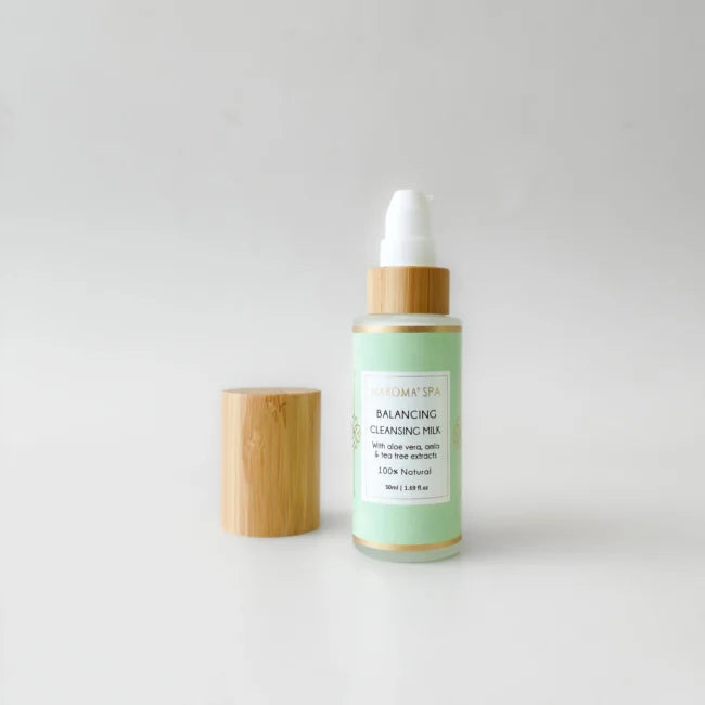Balancing Cleansing Milk (With Aloe Vera, Amla & Tea Tree Extract)-Cream cleanser, balancing, gentle daily cleanse, non-stripping Oily Skin - Vegan - Palm Oil Free, Cruelty Free - Maroma - 50ml