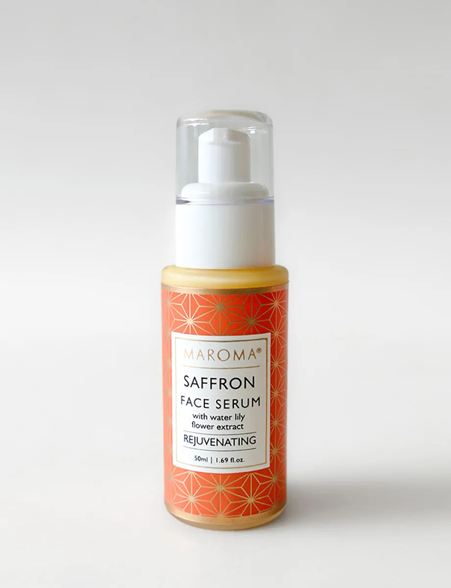 Serum | Cream Serum (Saffron) - With Water Lily Flower Extract - 100% Natural - Vegan, Cruelty Free, Palm Oil Free, No Parabens, Synthetic Fragrances & No Artificial Color - Maroma - 50ml
