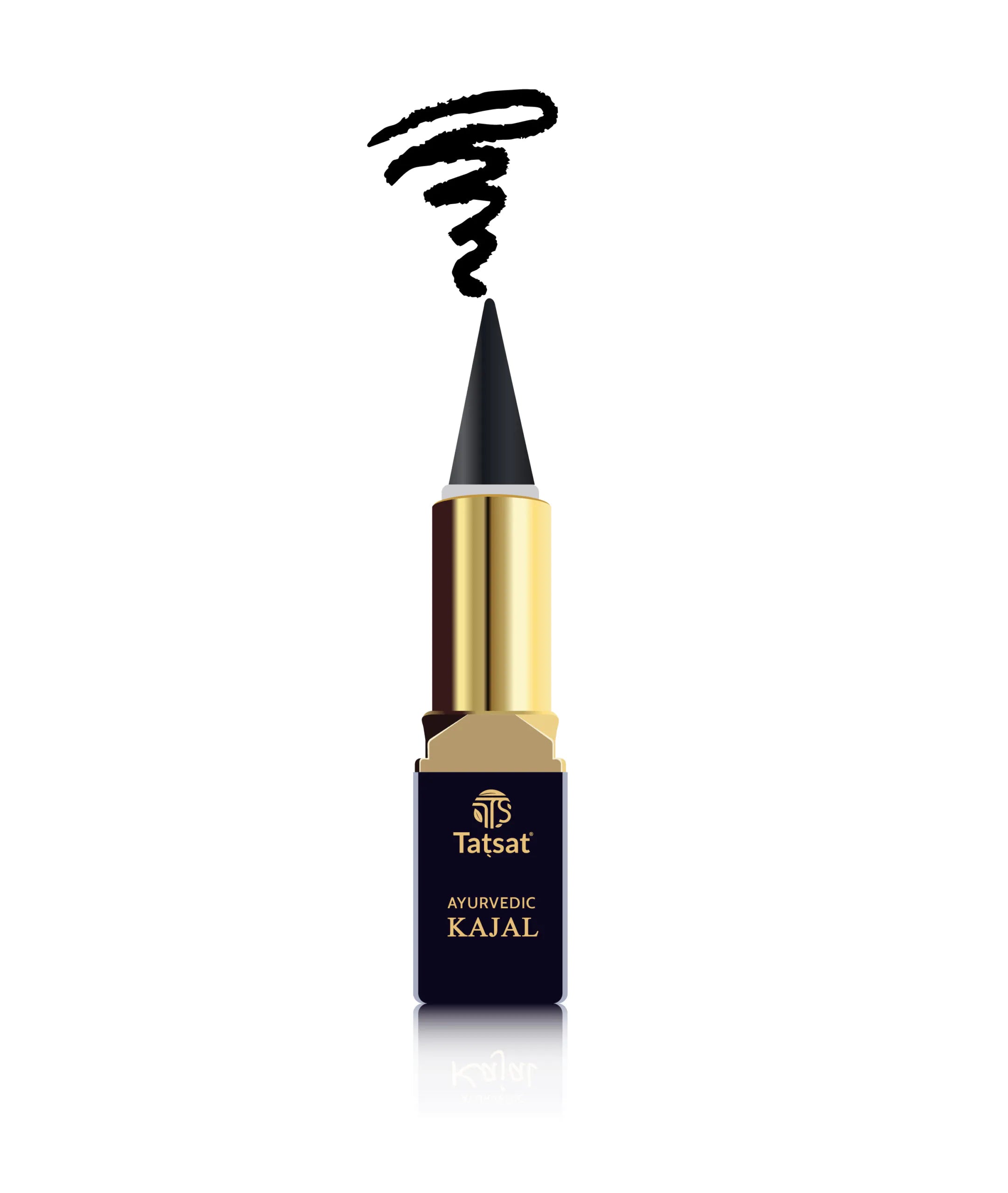 Kajal Pencil | Ayurvedic (Made From Dedicated Soot & Desi Cow Ghee) – Natural – Cruelty Free, Preservative Free, No Mineral Colors & Parabens – Tatsat – 2.5gm