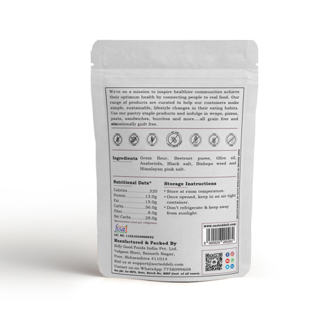 Namkeen | Beetroot Sev - Gluten Free, Plant Protein, High Fibre, Low GI, No Maida Diabetic Friendly & Grain Free - Get Sorted - 100gm