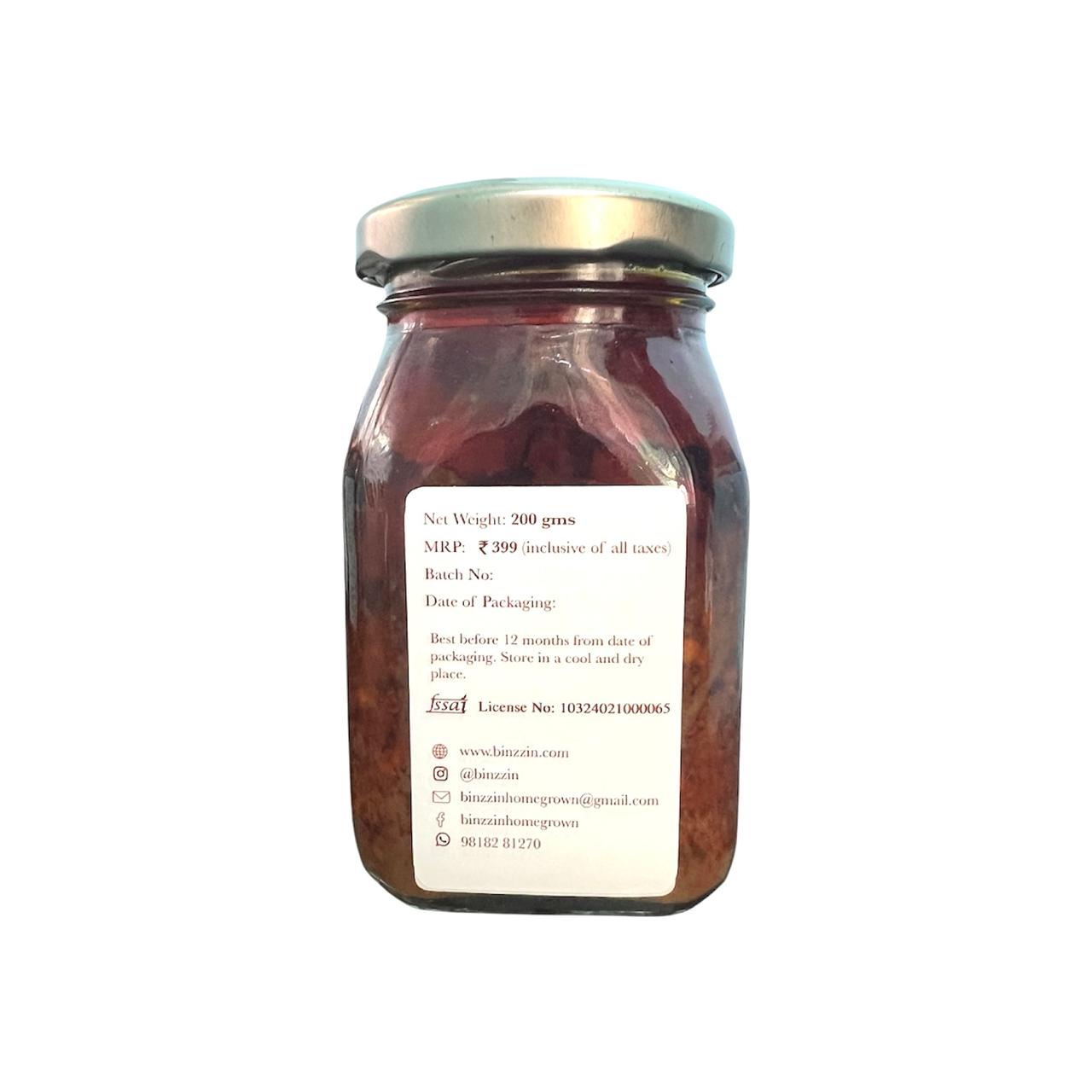 Bhut Jolokia | Special Blend Of King Chilli, Mustard Oil And Hommade Spices – No Artificial Flavours Or No Artificial Colours – Binzzin – 200gm