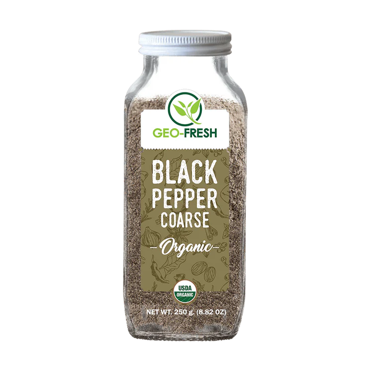 Pepper Coarse | Black - USDA Organic - Geo-Fresh – 55gm