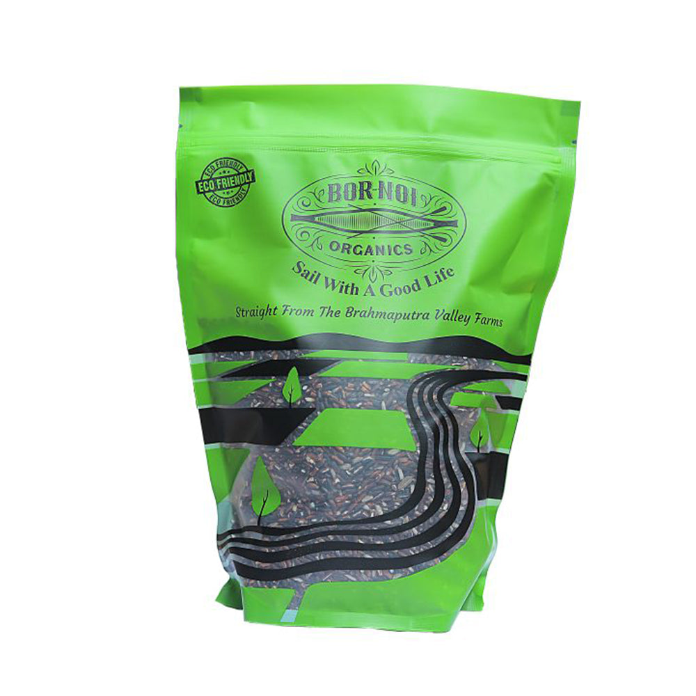Rice | Black Rice – Straight From The Brahmaputra Valley Farms – The Medicinal Rice From Assam – USDA Organic – BOR-NOI ORGANICS – 1000gm