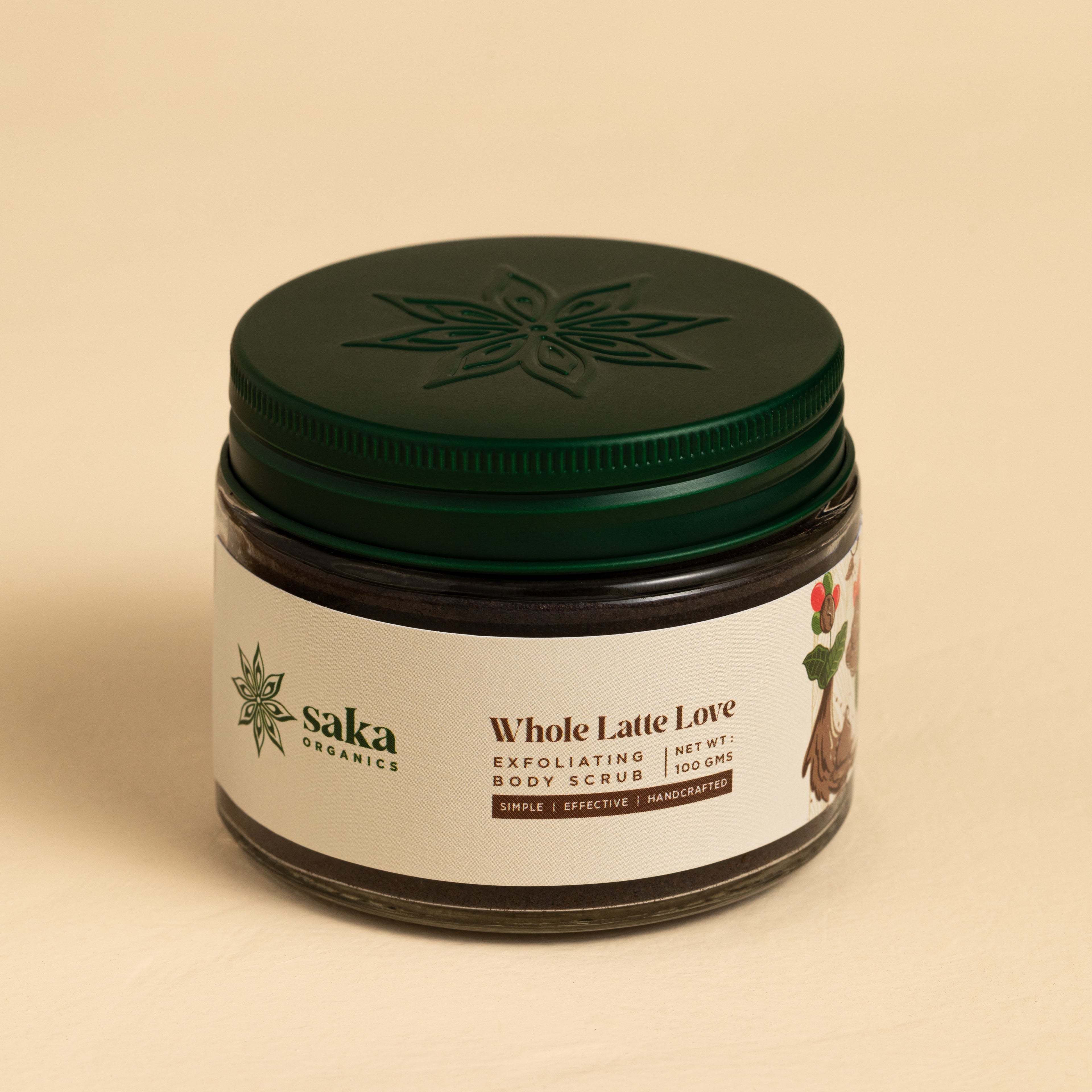 Body Scrub | Exfoliating Body Scrub - Whole Latte Love - Hand Crafted - Saka Organic - 100gm