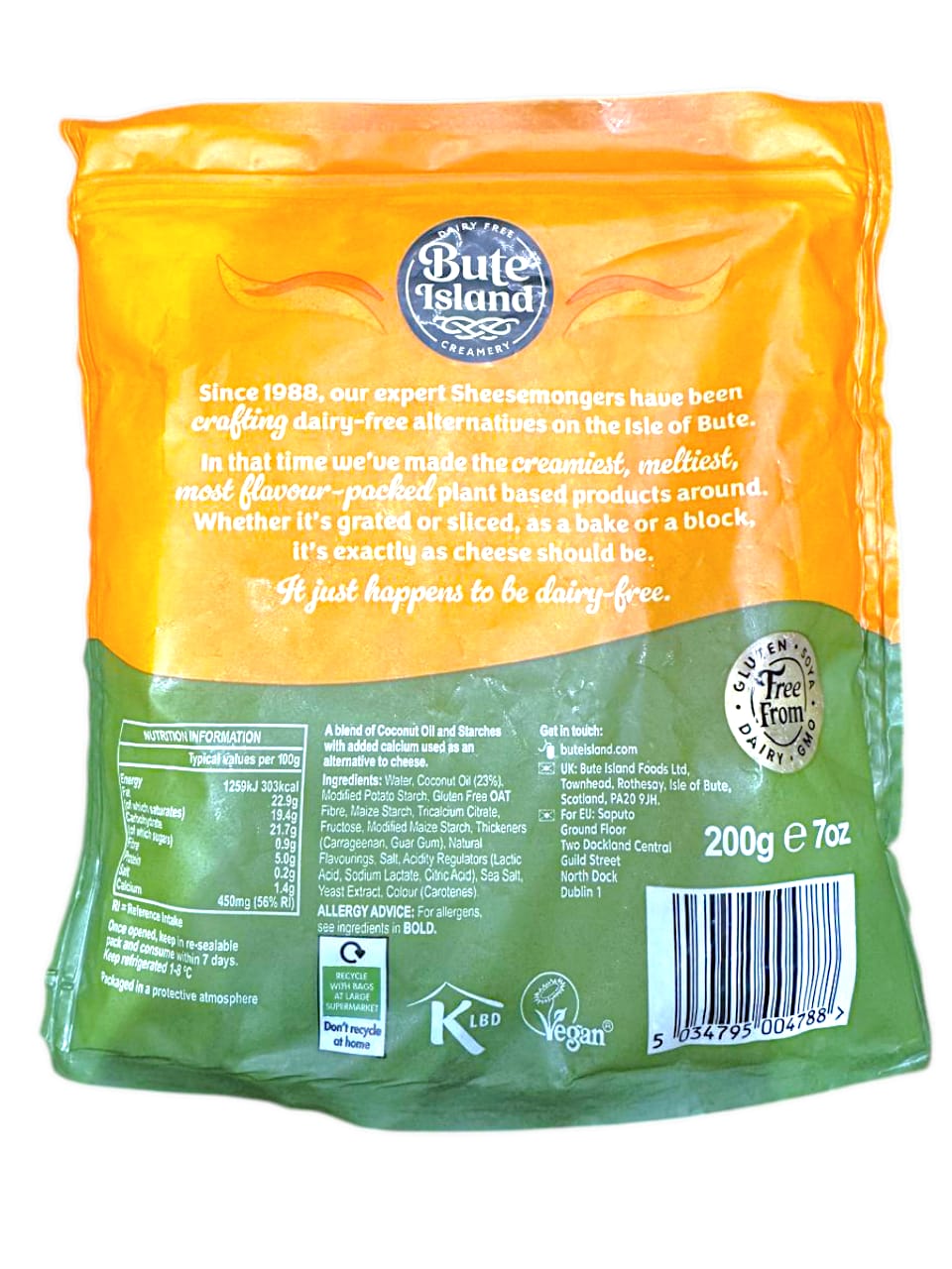 Cheese | Cheddar & Mozzarella Flavour - Vegan, Gluten Free & GMO Free - Bute Island - 200gm