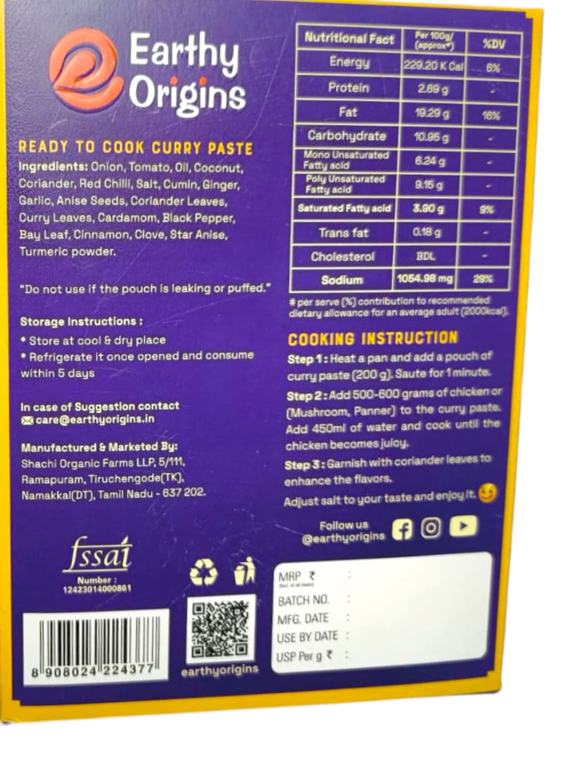 Cooking Paste | Chettinadu Chicken Curry - Southern Charm - Ready To Cook – Experience The Luxury Of Authentic Flavors – No Additives & No Added Preservatives – Earthy Origins – (5-6 Serving) – 200gm