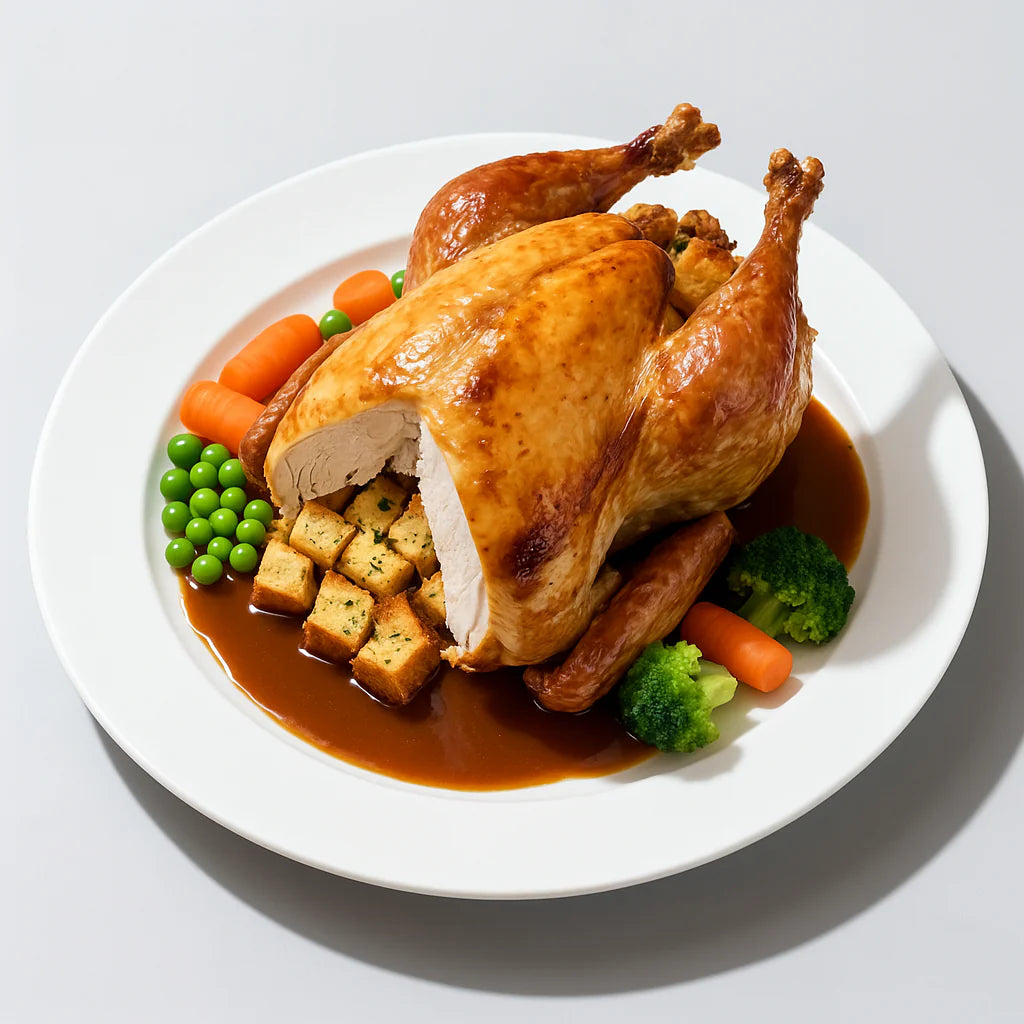 Chicken | Grandma’s Thanksgiving Whole Roast Chicken with baby veg & gravy - No Flavour Enhancer, Emulsifiers, No Stabilisers, No Artificial Ingredients & No Antibiotics & Hormone Free - Nature&