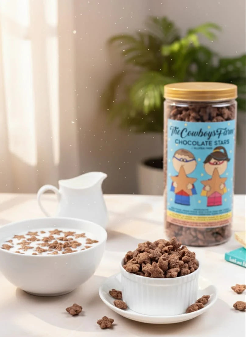 Chocolate Millet Stars - Gluten Free, No Palm Oil, No Wheat, No Maida, No Added Preservatives - The Cow Boys Farm – 200gm