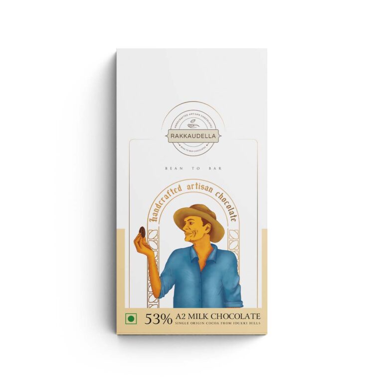 Milk Chocolate | 53% Dark Milk Chocolate -Handcrafted Artisan Chocolate - Bean To Bar - Vegan -Rakkaudella- 65gm